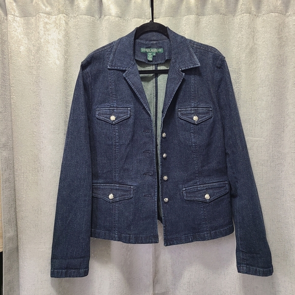 Lauren Ralph Lauren Jackets & Blazers - Lauren Ralph Lauren Womens Long Sleeve Denim Jean Trucker Jacket Coat XL